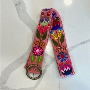 Floral Embroidered Mauve Belt